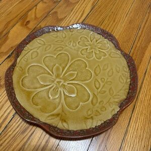 Floral Embossed Ceramic Plate